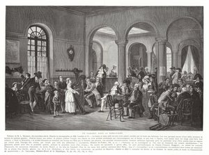 Un cabaret bajo el Directorio, Revolución Francesa, 1795-1799 de French School