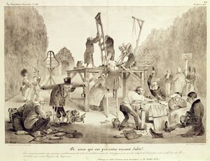A ceux qui ses presentes verront, salut!, láminas 406 y 407, no.194, La Caricature, impreso por Delaunois de French School