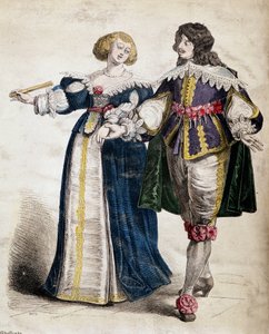 Una pareja de nobles, bajo Luis XIII