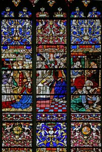 Un detalle de la ventana w30, la ventana panegírica a San Romain