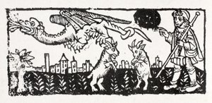 Un dragón, cabras en llamas saltando en el aire, El Camino de Santiago de French School