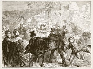 Un funeral durante el asedio, marzo de 1871, ilustración de la Historia de la Guerra entre Francia y Alemania de Cassell, 1870-1871