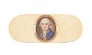 Un caballero, dicho ser Sir Robert Ainslie, Bt., incrustado en la tapa de una caja de French School