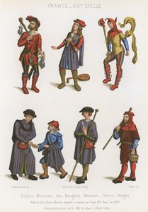 Un carcelero, un juglar, un tonto, burgueses, un mendigo, un peregrino y un pastor