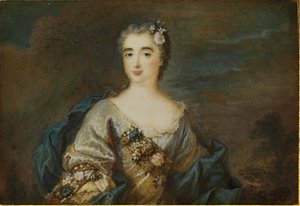 Una dama llamada Louise-Jeanne de Durfot, Duquesa de Mazarin y de la Meilleraye, c.1750 de French School