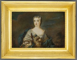 Una dama llamada Louise-Jeanne de Durfot, Duquesa de Mazarin y de la Meilleraye, c.1750 de French School
