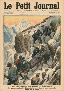 Un descenso en movimiento por el Mont Blanc, ilustración de 