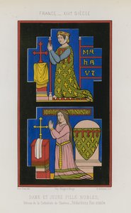 Una mujer noble y una joven noble de French School
