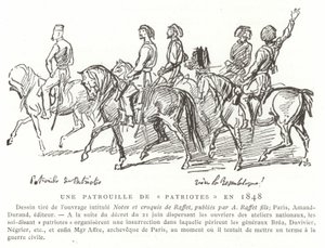 Una patrulla de patriotas, Francia, 1848 de French School