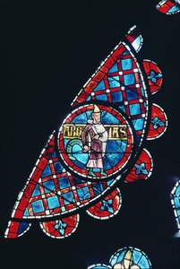 Un profeta, detalle de la ventana rosa norte, c.1223 de French School