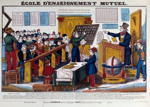 Escuela de educación mutua introducida en Francia hacia 1815. Grabado del siglo XIX París, Museo Carnavalet de French School
