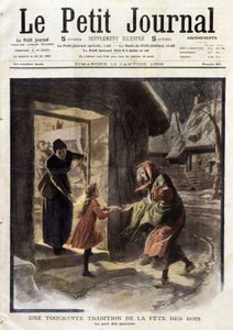 Una tradición conmovedora de la fiesta de los reyes: la parte de los pobres - en “Le Petit Journal” del 12/01/1908 (grabado) de French School