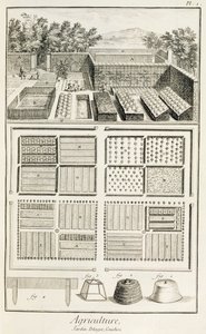 Un huerto, de La Enciclopedia de Ciencia, Arte e Ingeniería por Denis Diderot (1713-84), c.1770 de French School