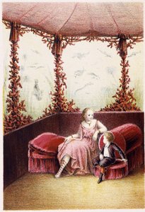 Una mujer hablando con un niño - en “Viaje al fondo del mar” de H. de la Blanchère. París, ed. Jouvet et Cie, s.f. 1880