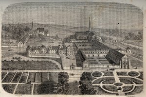 Abadía de Chelles (Sena y Marne) - grabado en 
