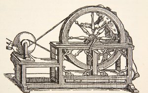 Máquina de electricidad de Abbe Nollet, 1746, copia de Boris Mestchersky (d.1957) ilustración de Histoire de la Nation Francaise, Sciences, Volúmenes I y II, por Gabriel Hanotaux (1853-1944), 1924 de French School
