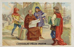 Abad Suger (c. 1081-1151) emprendiendo la reconstrucción de la Abadía de Saint-Denis
