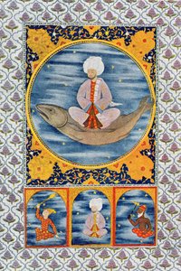 Abdallah del Mar, ilustración de Las Mil y Una Noches, 1895 (grabado en color) de French School