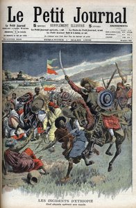 Jefe abisinio en una incursión, Etiopía, marzo de 1908 (cristianos abisinios luchan contra musulmanes somalíes en la frontera Etiopía-Somalia) de 