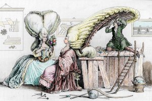 Academia de Peluquería, Rue de Coiffure, ilustración de "Histoire Musee de la Republique Francaise" de Challamel. de French School