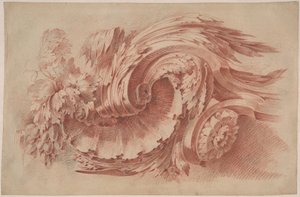Ornamento de acanto, c.1760 (tiza roja sobre papel)