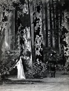 Acto I, Escena 1 de Pelleas et Melisande de Debussy, ilustración en la revista Theatre, junio de 1902 de French School