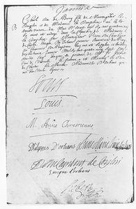 Acta de bautismo de Charles, duque de Berry de French School
