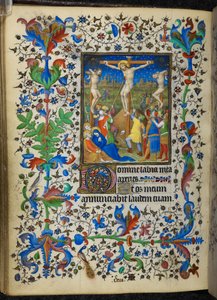 Agregar 16997 f.153v Crucifixión, de Chevalier Hours, c.1420 (vitela) de French School