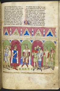 Agregar. MS 12228, f.223, Roman du Roy Meliadus de Leonnoys, c.1352 (pergamino)