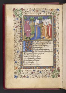 Añadir MS 21247 f.40v Un caballero y tres damas, de 