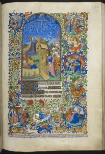 Añadir Ms 18850 f.208r, Horas de la Pasión: Agonía en el Huerto, con escenas adicionales en el borde, del Libro de Horas (Las Horas de Bedford) c.1410-30 (tinta, color y oro sobre vitela) de French School