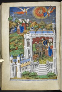 Añadir Ms 18850 f.288v, Legend of the Fleurs de Lys, from Book of Hours (The Bedford Hours) c.1410-30 (tinta, color y oro sobre vitela) de French School