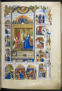 Añadir Ms 18850 f.32r, La Anunciación, del Libro de Horas (The Bedford Hours) c.1410-30 (tinta, color y oro sobre vitela) de French School