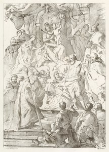 Adoración de la Virgen y el Niño de French School