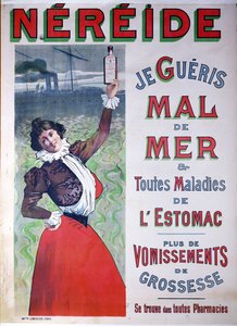 Anuncio de medicina Nereide contra el mareo, c.1900 de French School