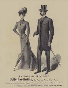 Anuncio de modas de primavera de la tienda de ropa Belle Jardiniere, París (litografía) de French School