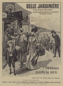 Anuncio de la tienda de ropa Belle Jardinière, París