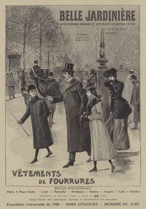 Anuncios de prendas de piel de Belle Jardiniere, París de French School