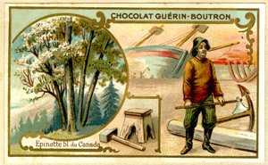 Cromolitografía publicitaria de chocolates Guérin Boutron de French School