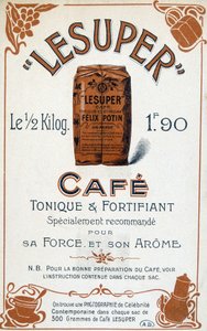 Publicidad para café Lesuper, siglo XX de French School