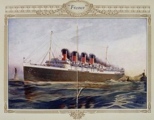 Folleto publicitario del transatlántico "Francia", siglo XX