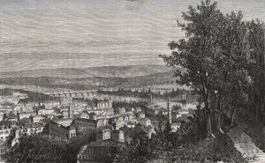 Agen - Lot-et-Garonne - grabado en “La France illustrée: geografía, historia, administración estadística” de V.A. Malt-Brown. 1884 de French School