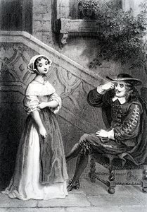 Agnès con su tutor Arnolphe, de La Escuela de las Mujeres, de Molière de French School