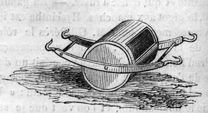 Máquina agrícola: un distribuidor de fertilizantes presentado en el concurso agrícola de París en 1860. Grabado en “Le Monde Illustré” n°172 del 28 de julio de 1860 de French School