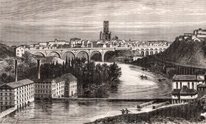 Albi - Languedoc-Roussillon-Midi-Pyrénées - grabado en 