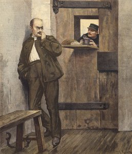 Alfred Dreyfus en su celda de prisión de French School