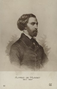 Alfred de Musset, dramaturgo, novelista y poeta francés (litografía)