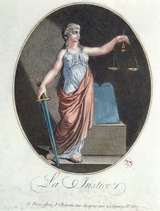 Alegoría de la Justicia, publicada por J. Chereau, París, 1792 de French School