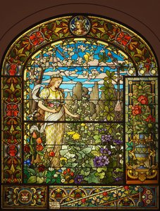 Alegoría de la primavera (vidriera), anónimo, hacia 1900