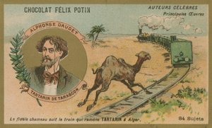 Alphonse Daudet y una escena de Tartarin de Tarascon